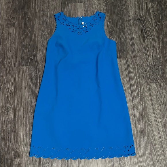 J. Crew Blue Buttoned Embellished Sheath Dress - Picture 2 of 9